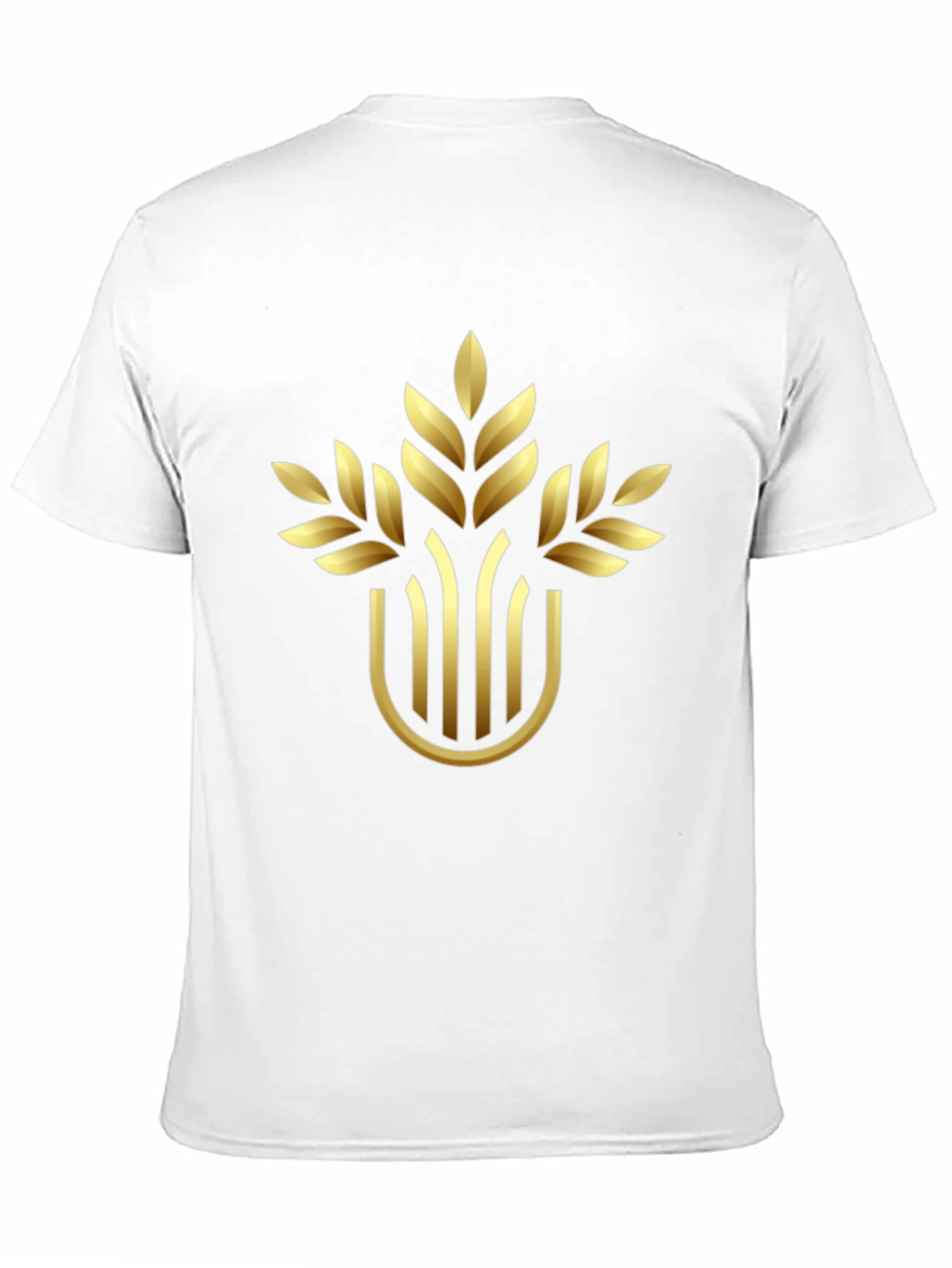 Elegant Gold Wheat Design Black T-Shirt