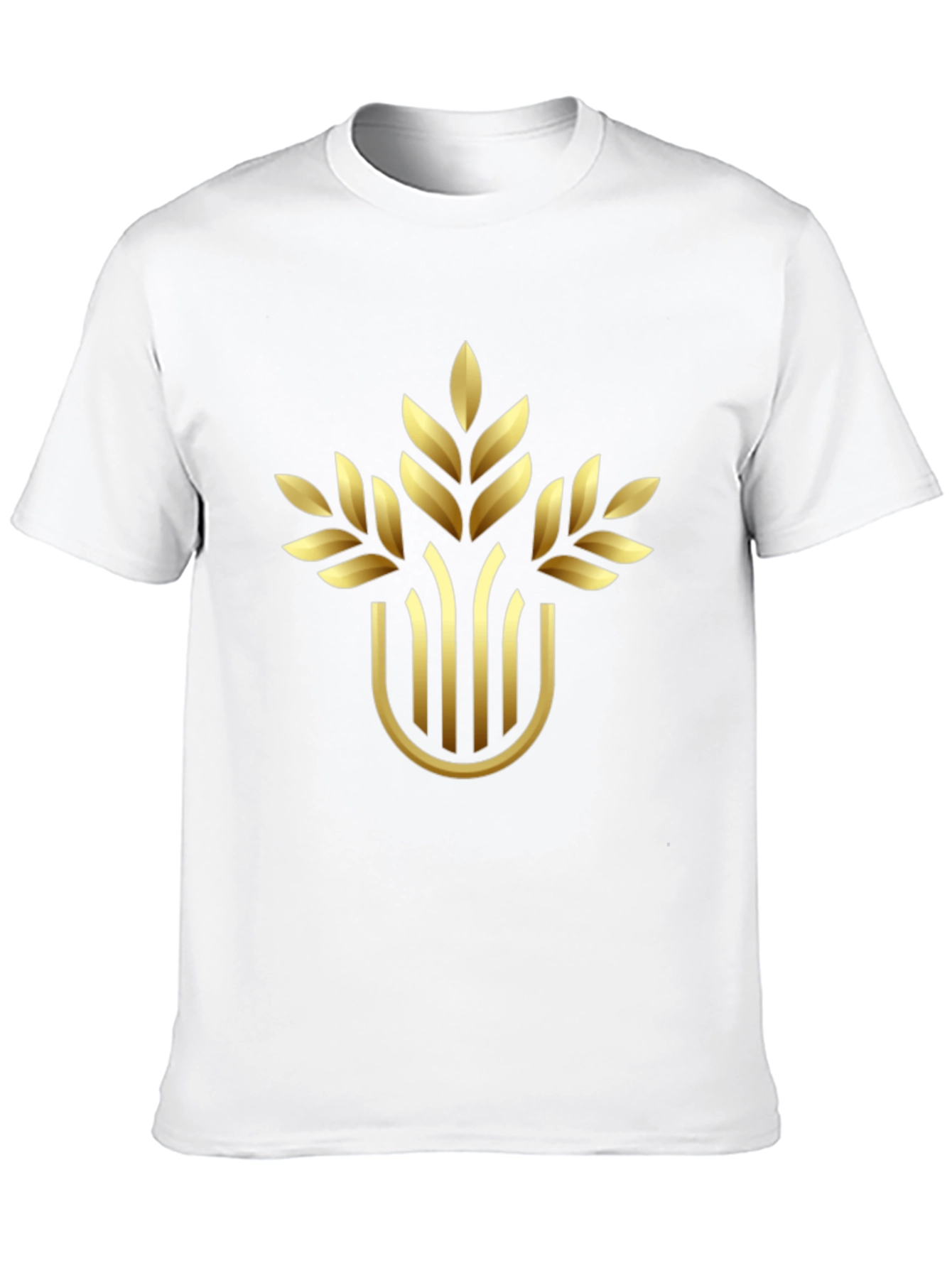 Elegant Gold Wheat Design Black T-Shirt
