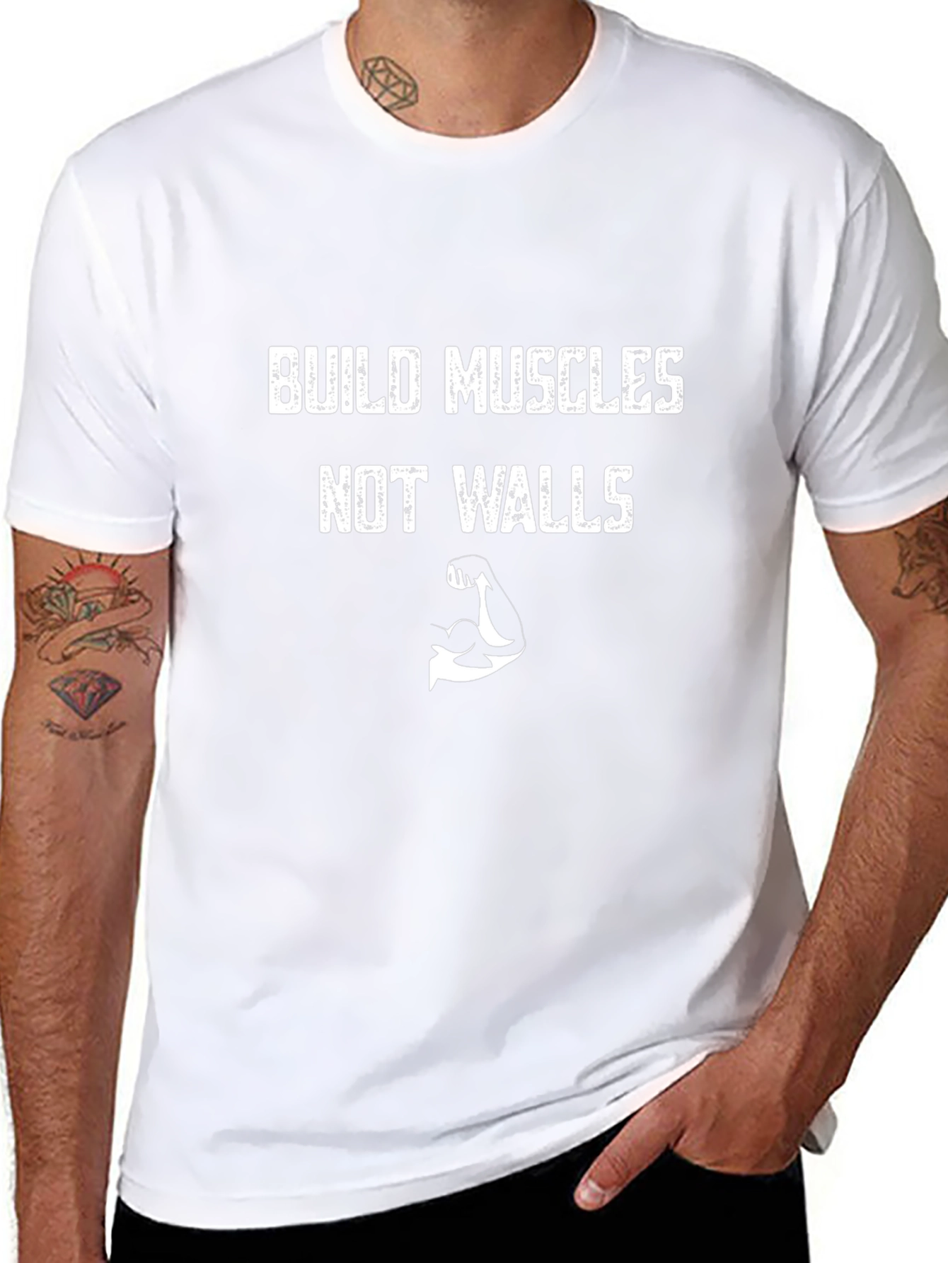 Build Muscles Not Walls Graphic Tee