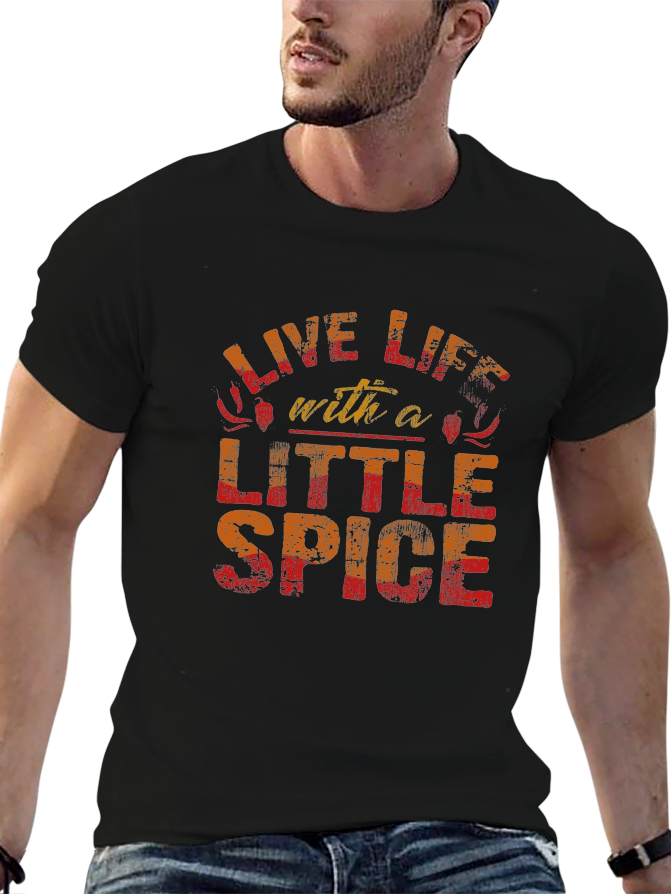 Live Life With a Little Spice Black Graphic Tee