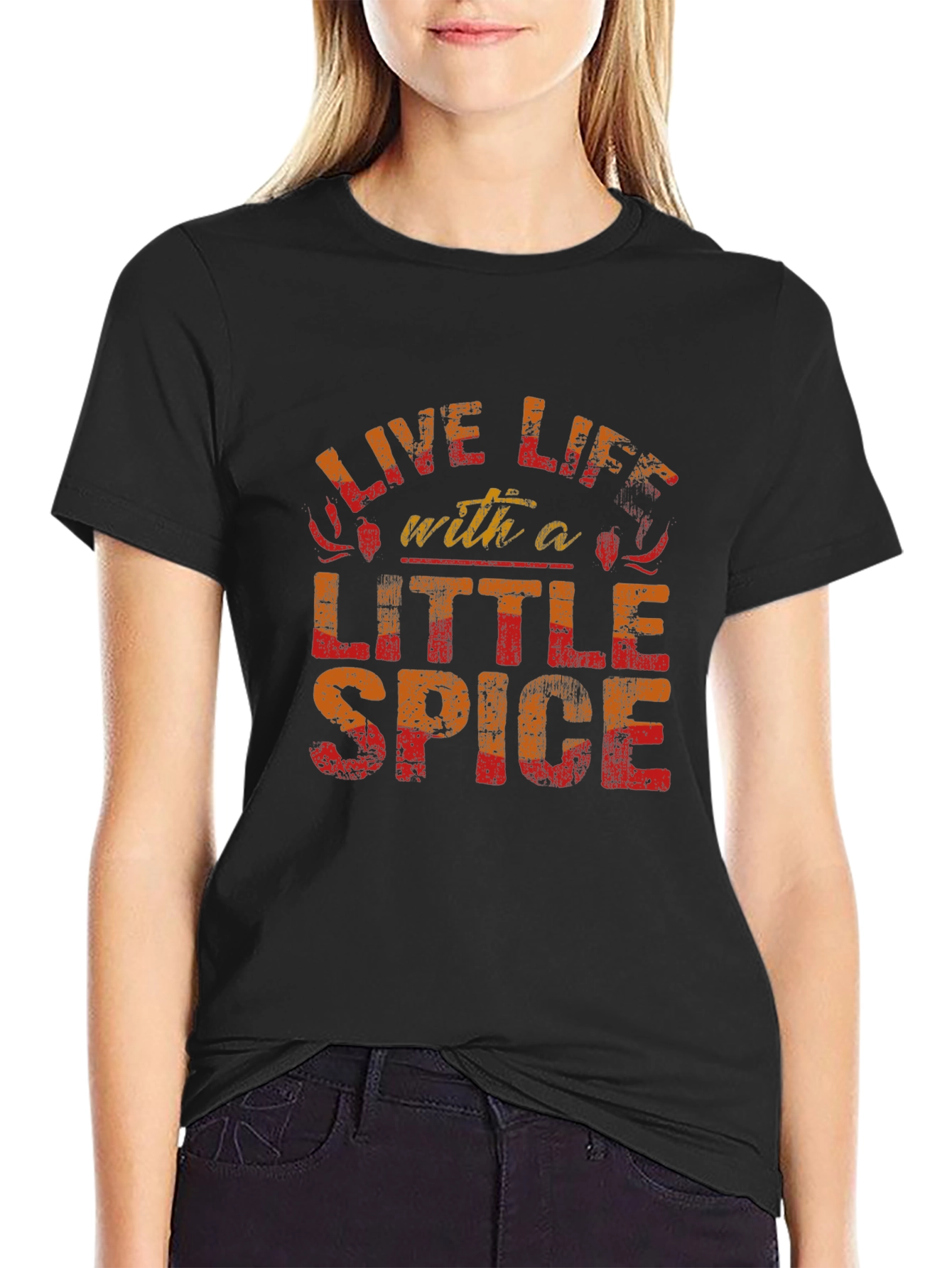 Live Life With a Little Spice Black Graphic Tee