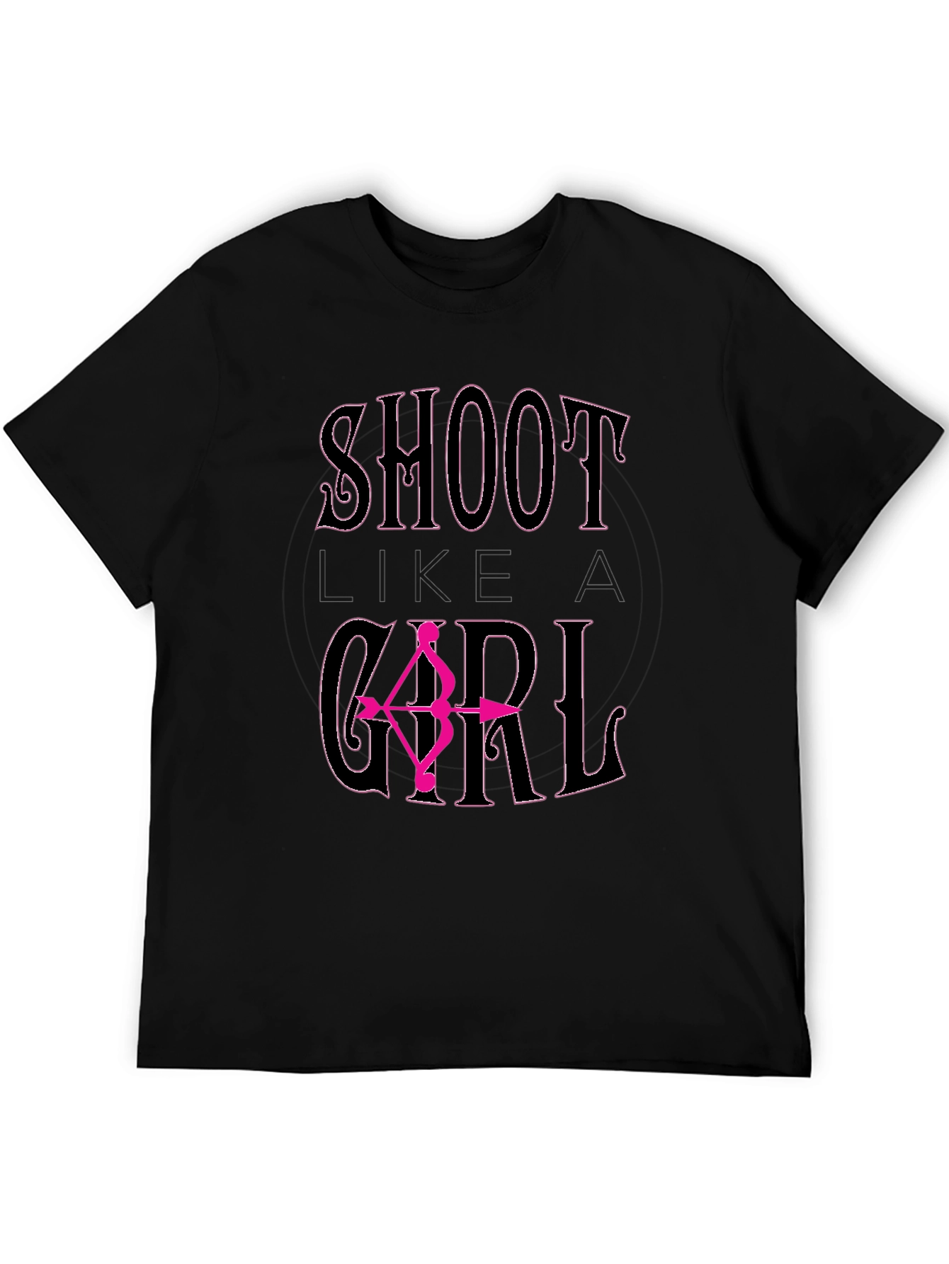 Shoot Like A Girl Black T-Shirt Archery Bow Arrow