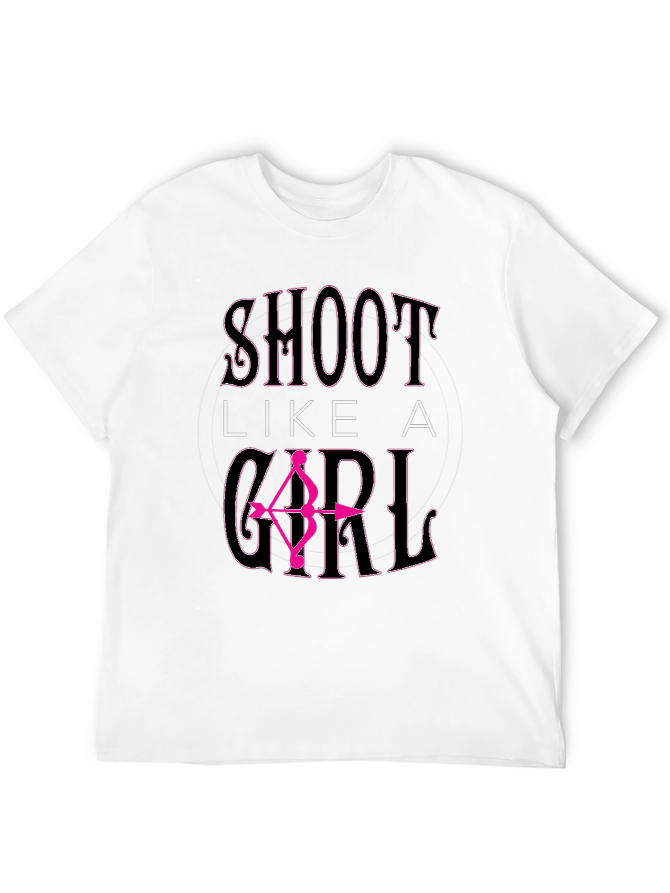 Shoot Like A Girl Black T-Shirt Archery Bow Arrow