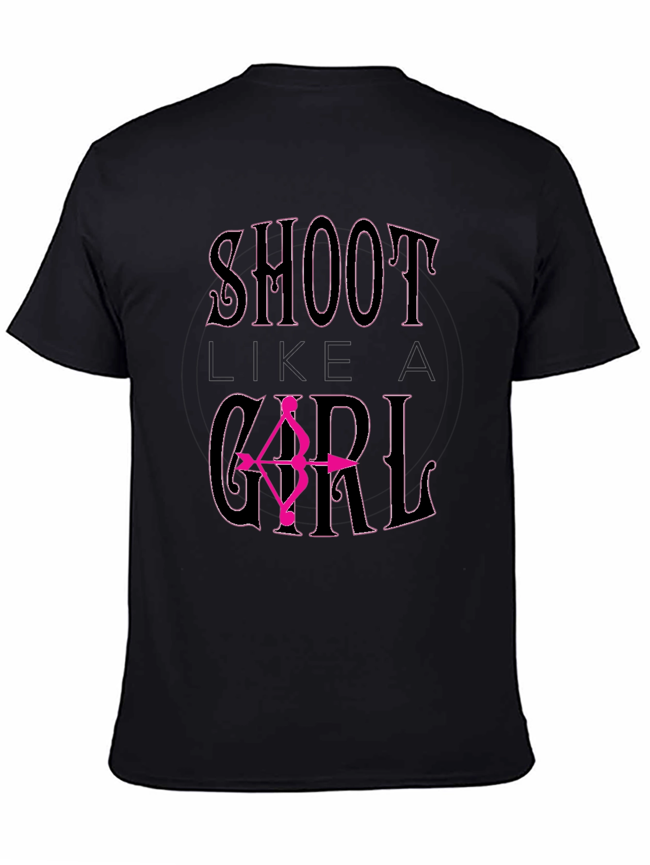 Shoot Like A Girl Black T-Shirt Archery Bow Arrow