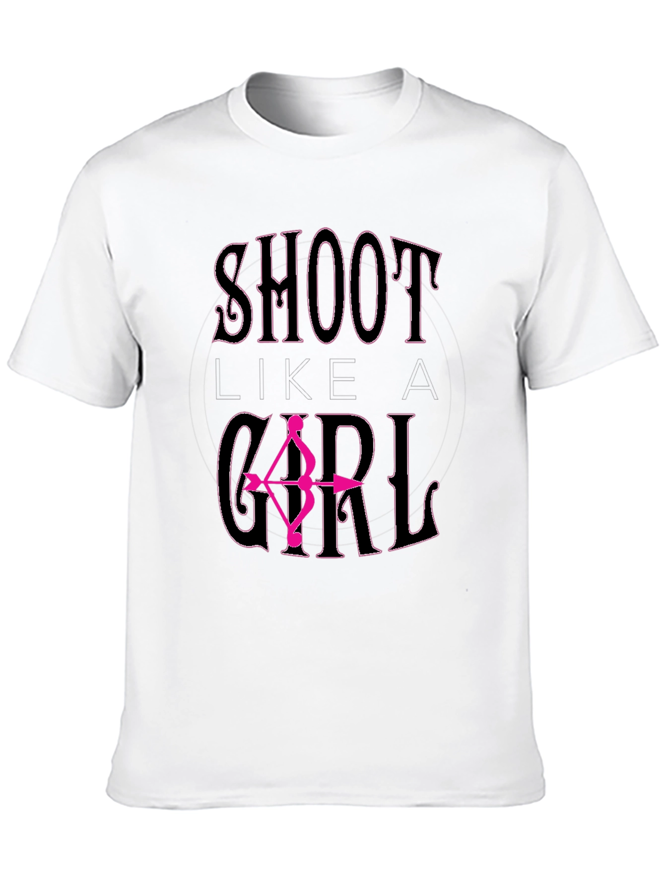 Shoot Like A Girl Black T-Shirt Archery Bow Arrow