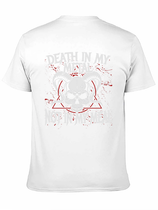 Death In My Metal T-Shirt - Skull & Horns Graphic Tee