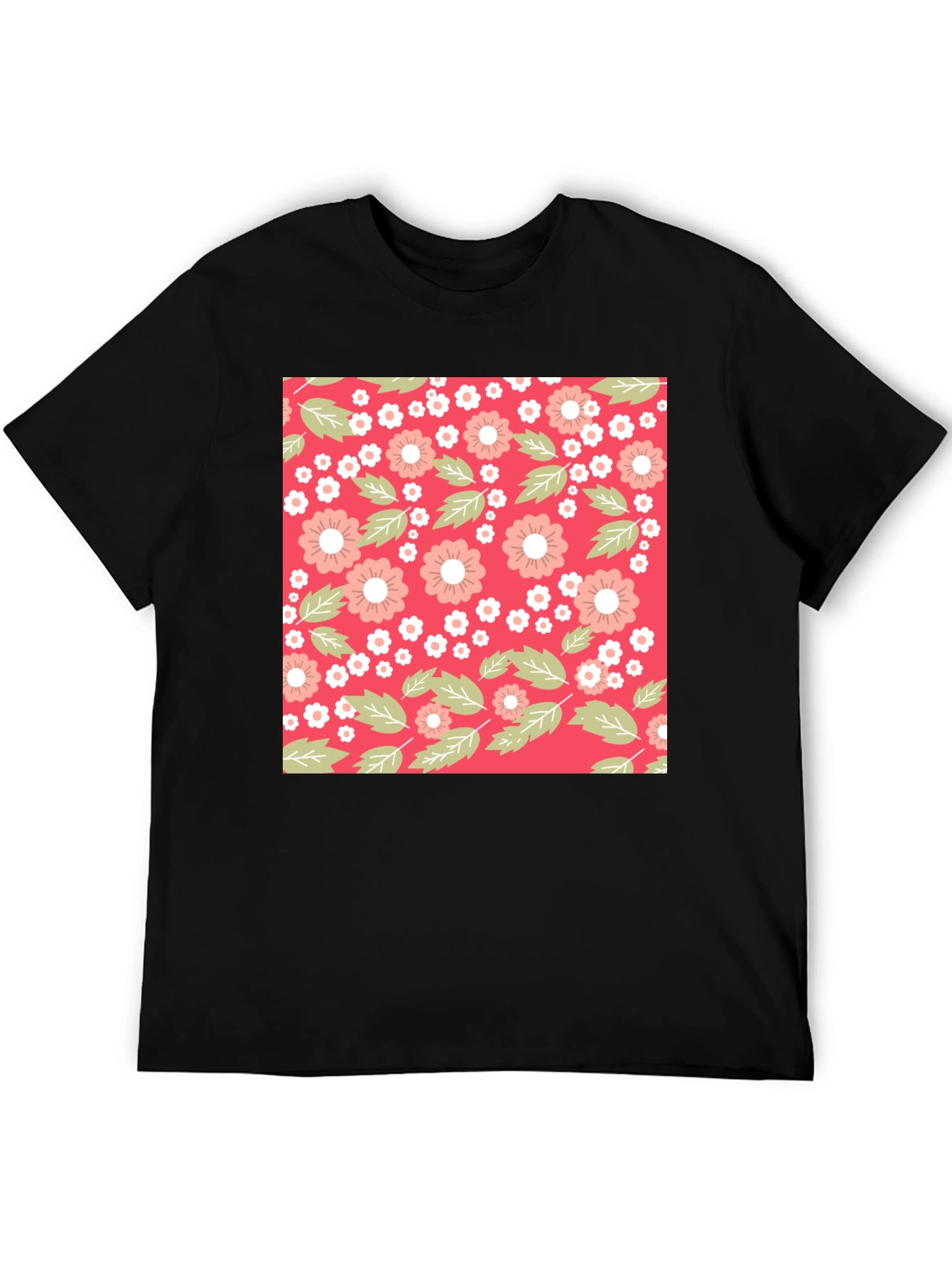 Floral Pattern T-Shirt - Trendy Casual Wear