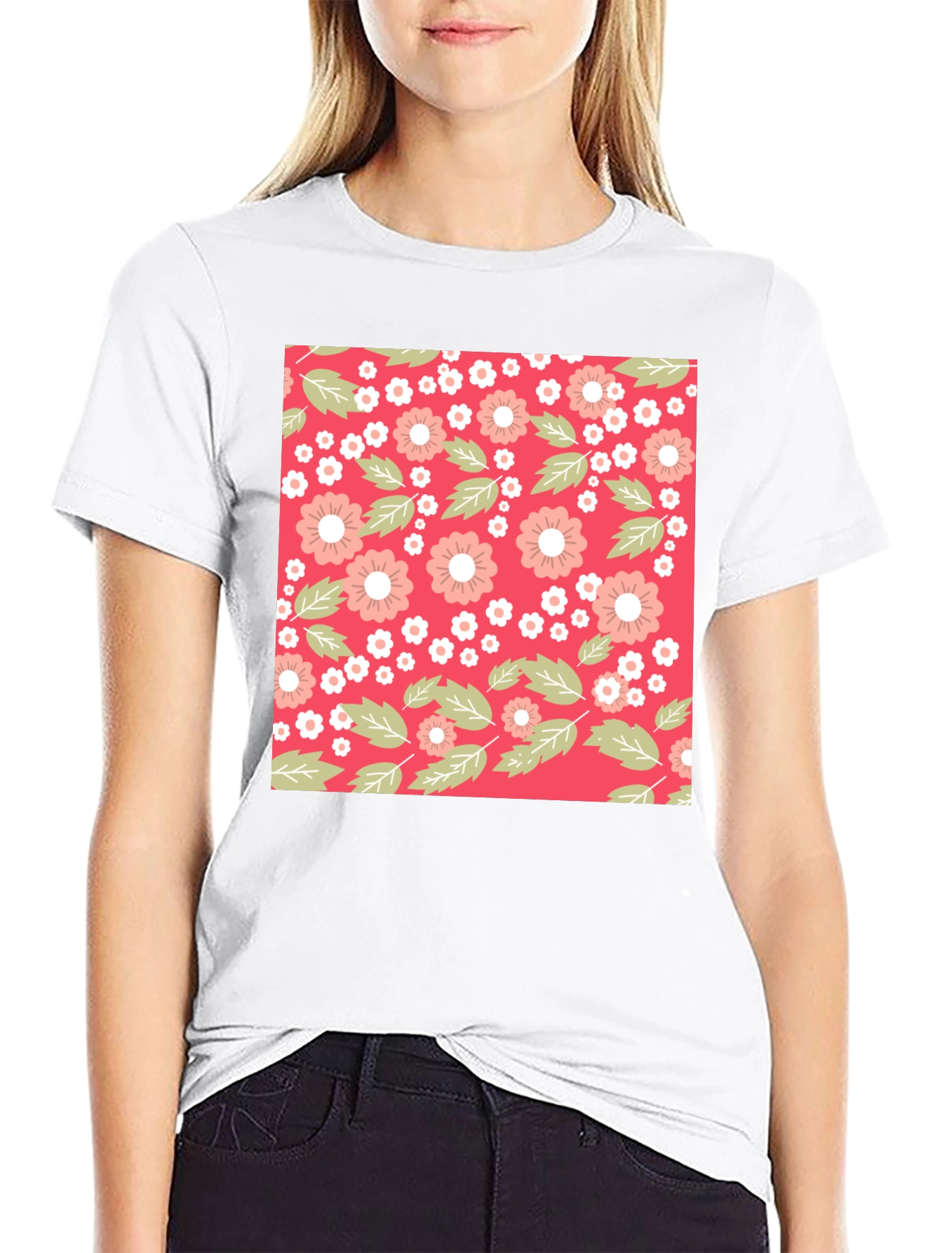 Floral Pattern T-Shirt - Trendy Casual Wear