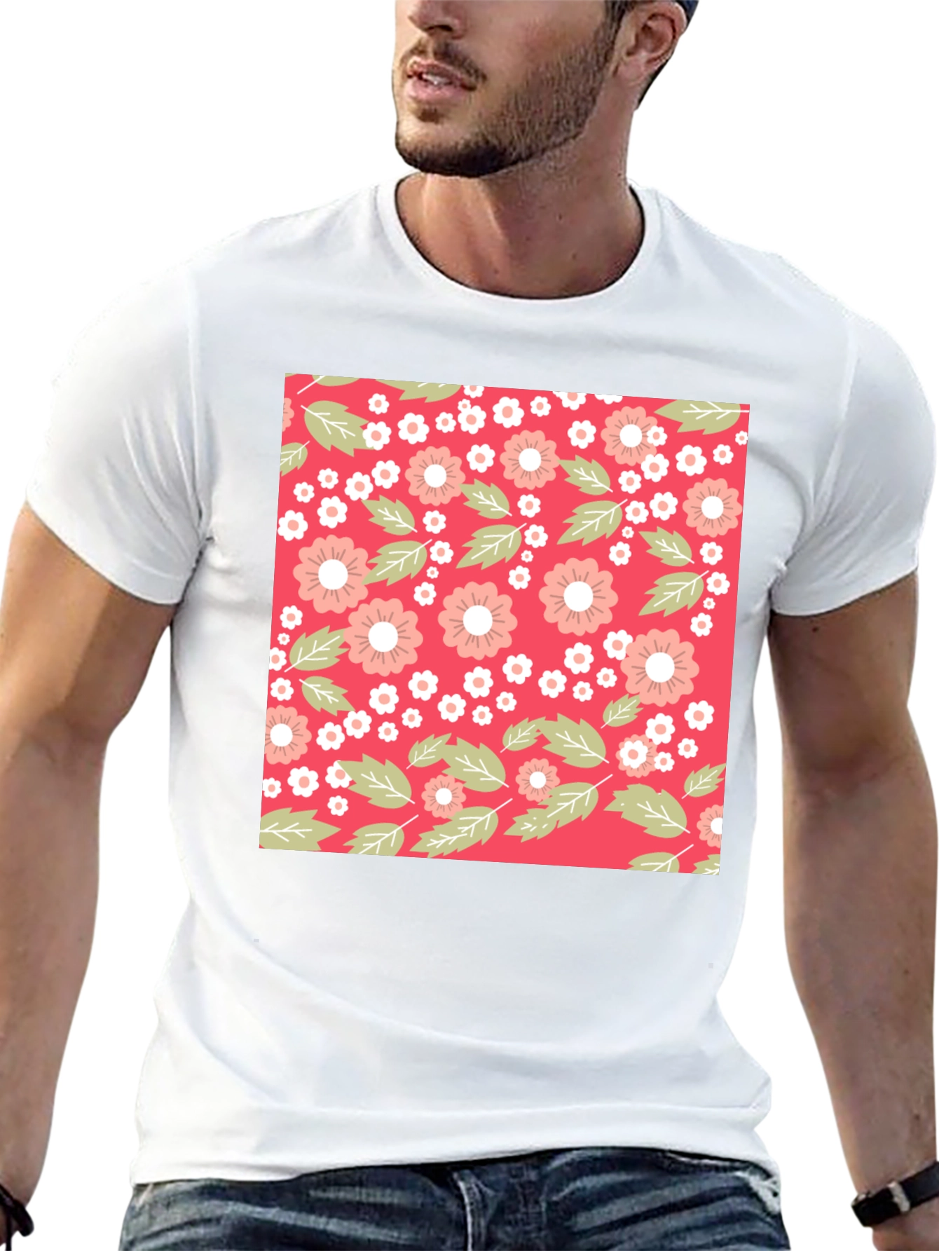 Floral Pattern T-Shirt - Trendy Casual Wear
