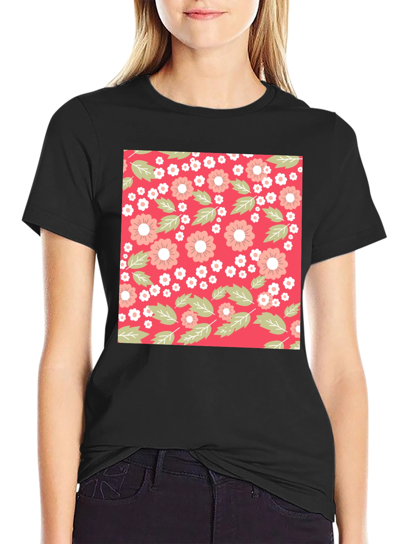 Floral Pattern T-Shirt - Trendy Casual Wear
