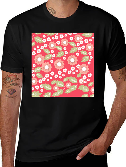 Floral Pattern T-Shirt - Trendy Casual Wear