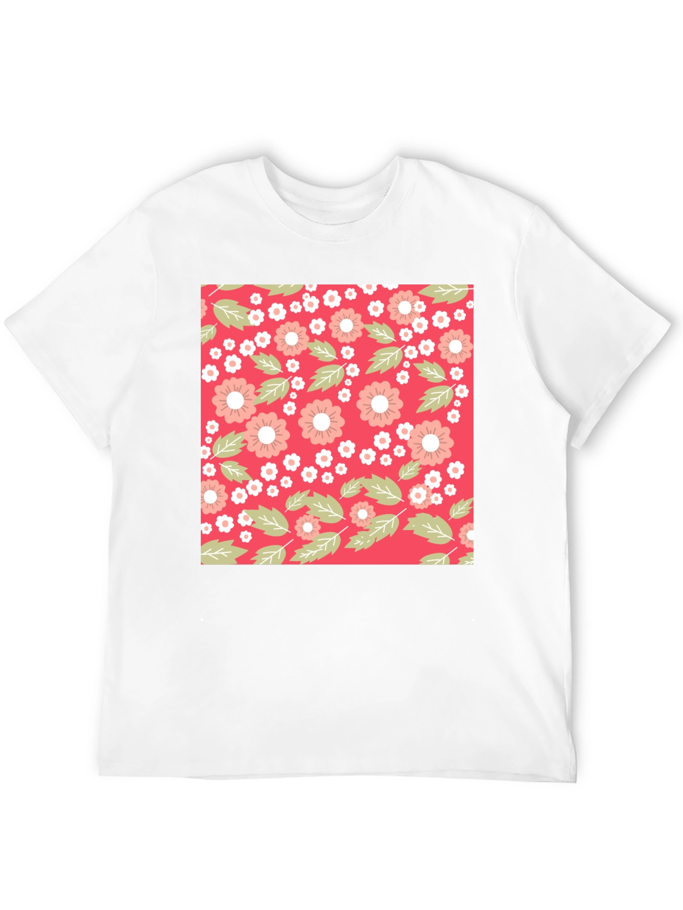 Floral Pattern T-Shirt - Trendy Casual Wear