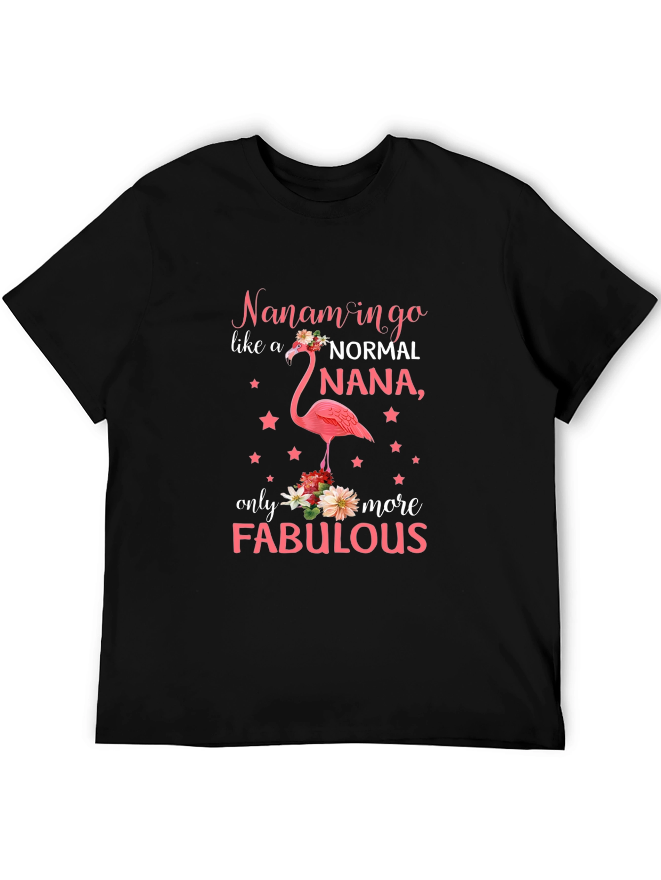 Fabulous Nana Flamingo Graphic T-Shirt
