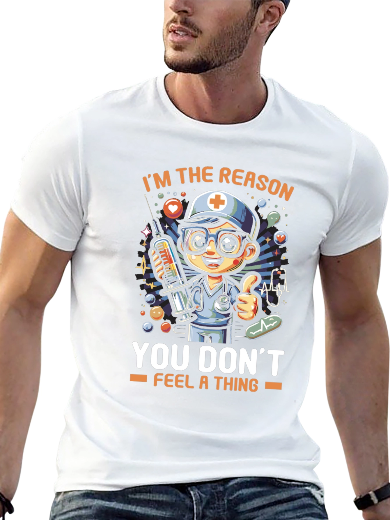 Nurse Cartoon T-Shirt - You Dont Feel a Thing