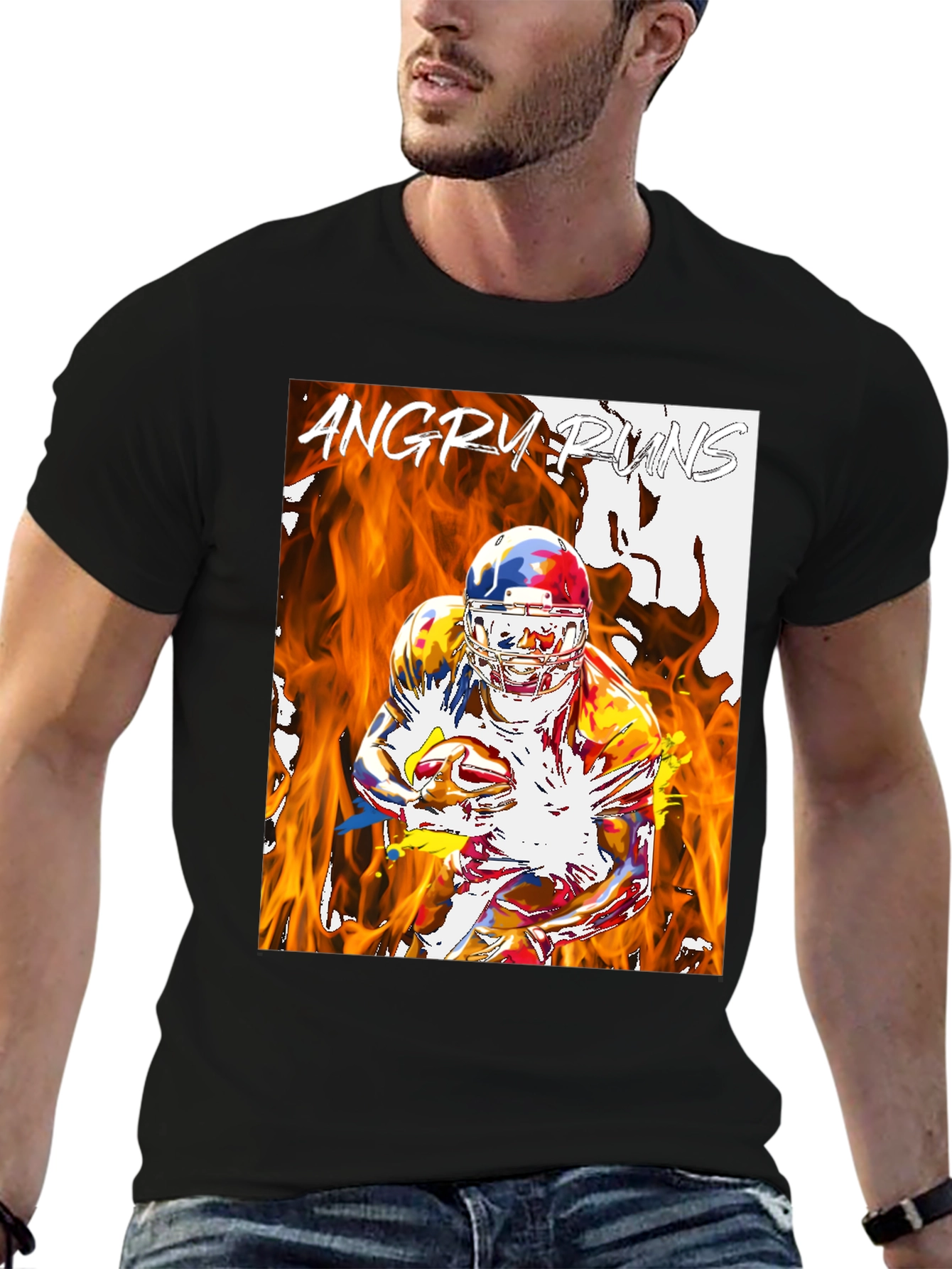 Angry Runs Football Graphic T-Shirt