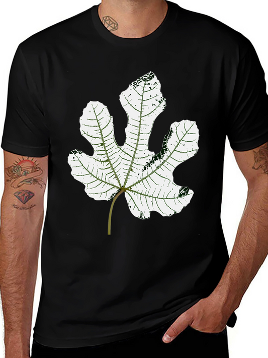 Fig Leaf Graphic Tee - Stylish Unisex Black T-Shirt