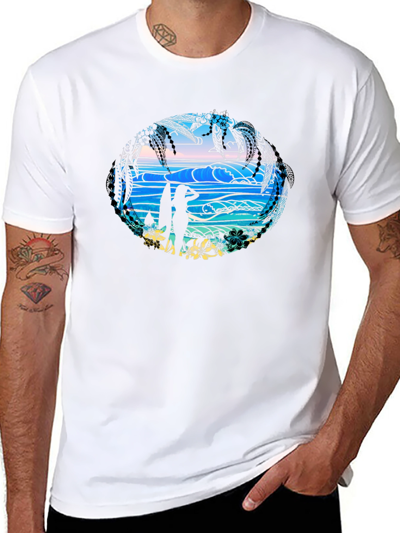Tropical Beach T-Shirt - Island Vibes
