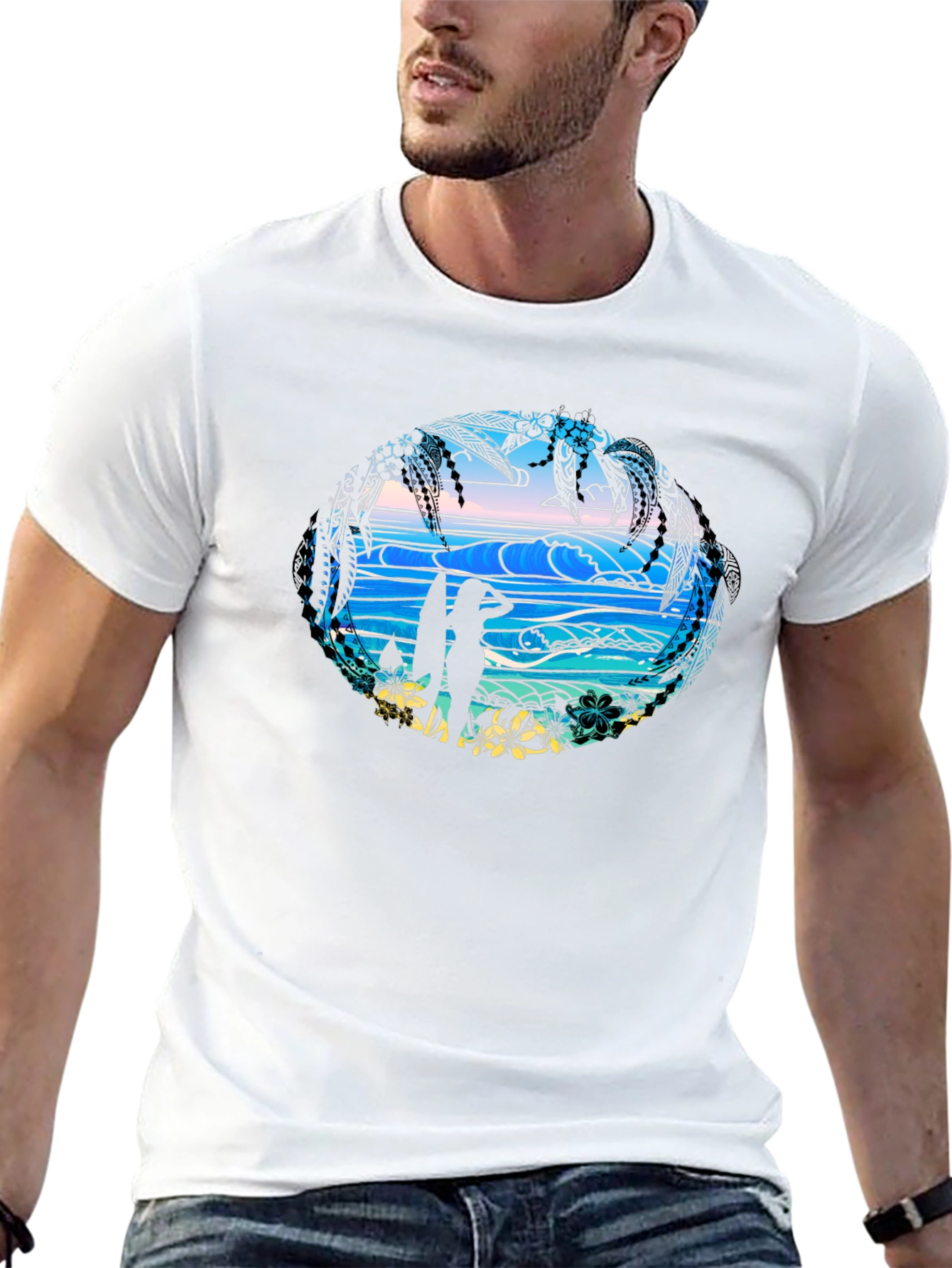 Tropical Beach T-Shirt - Island Vibes