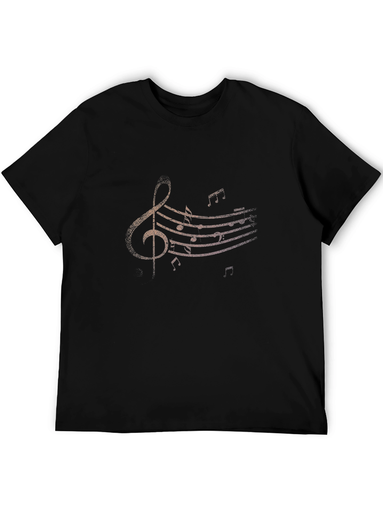 Music Notes Graphic Black T-Shirt