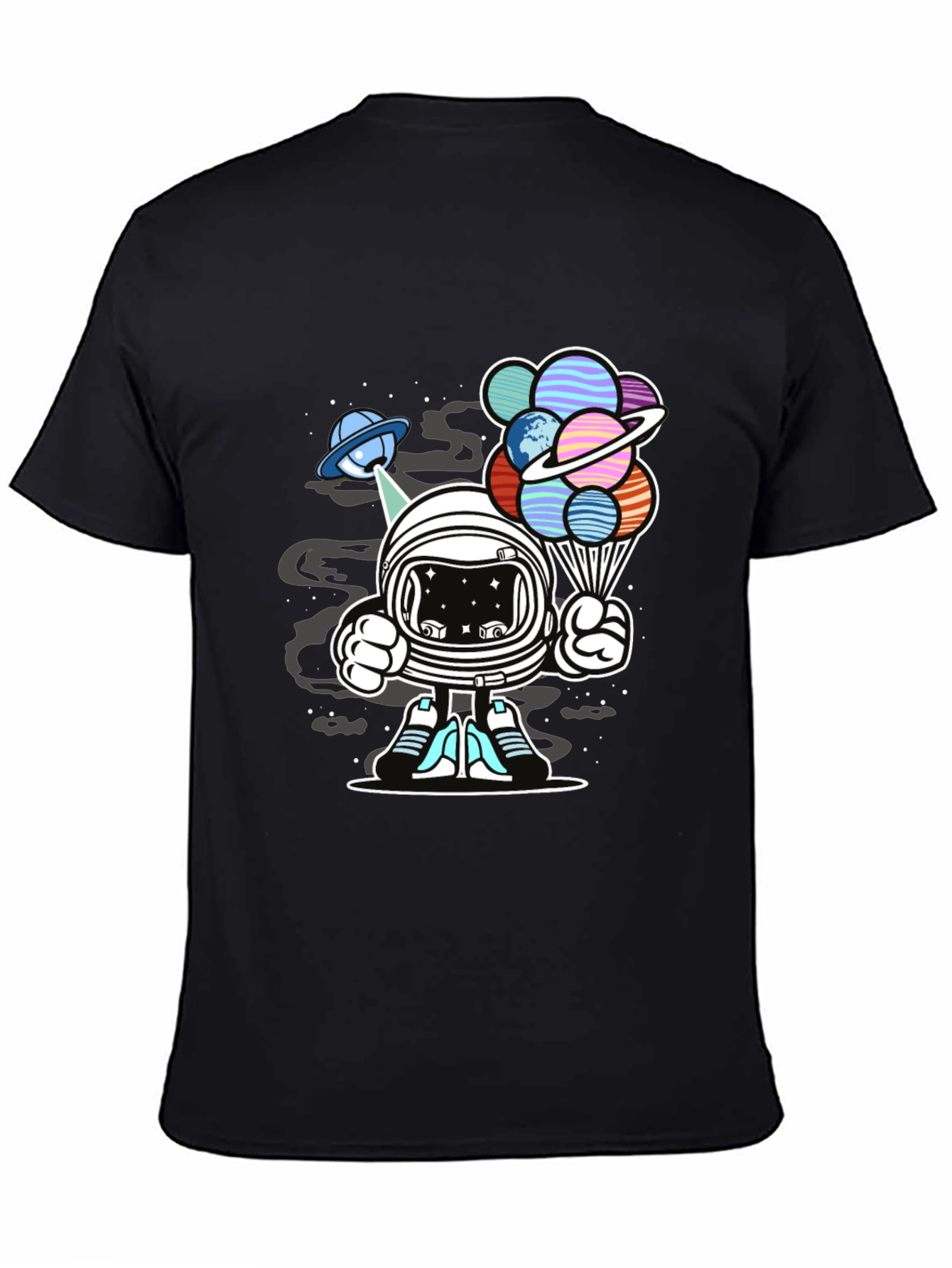 Astronaut Planet Balloons Graphic Tee