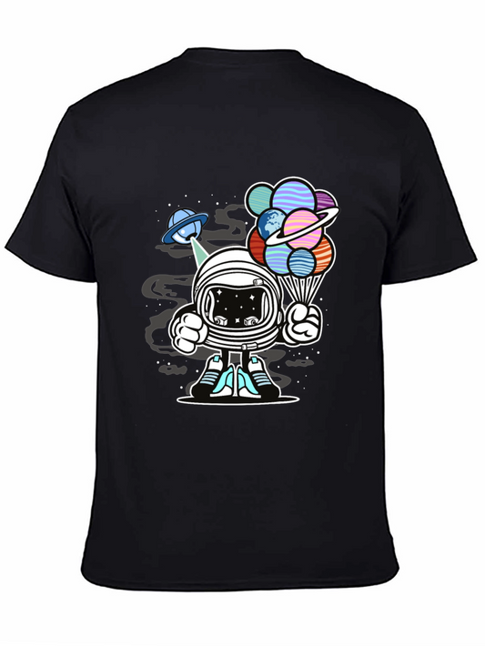 Astronaut Planet Balloons Graphic Tee