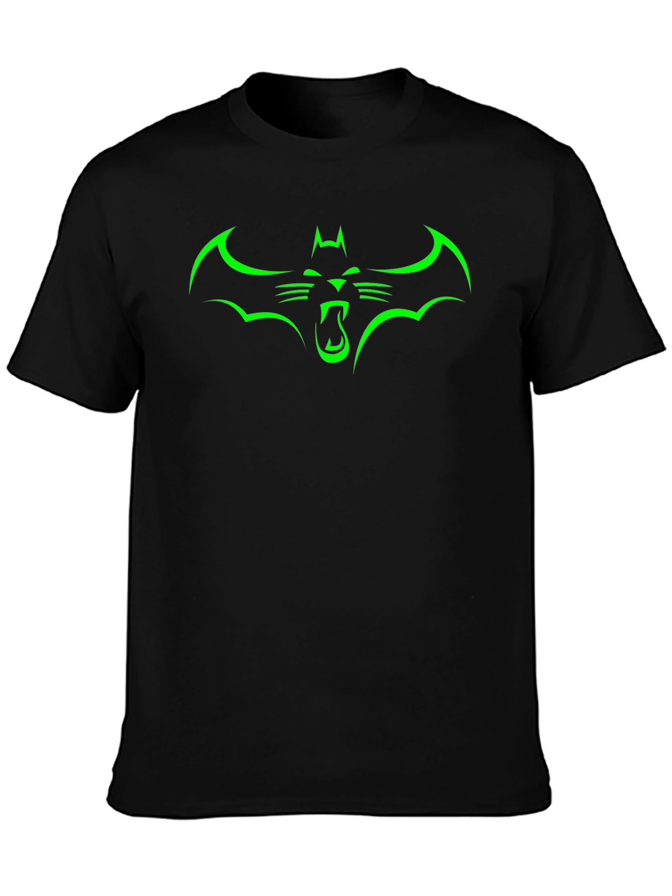 Green Bat Cat Graphic Tee