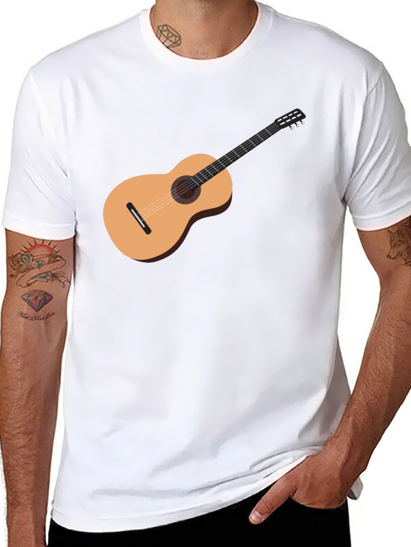 Guitar Graphic Black T-Shirt - Music Lover Tee