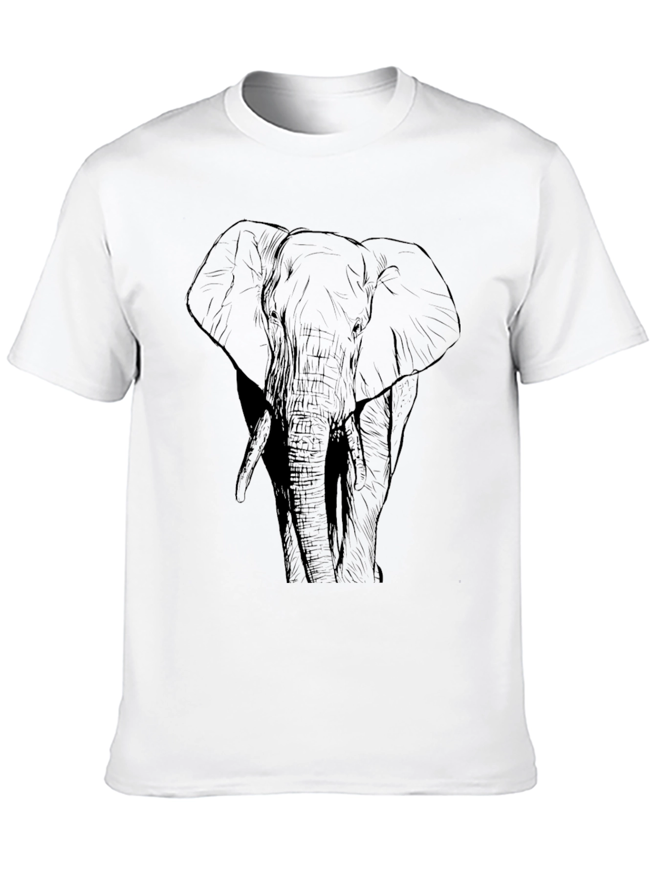 Elephant Graphic Print Black T-Shirt
