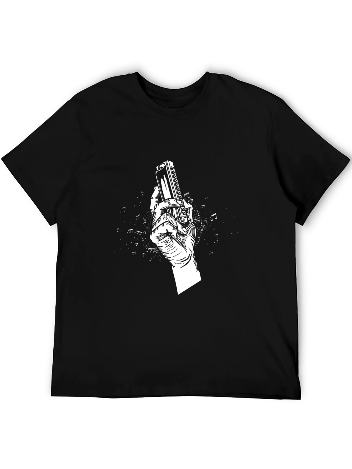 Harmonica Hand Graphic Tee - Musicians Gift