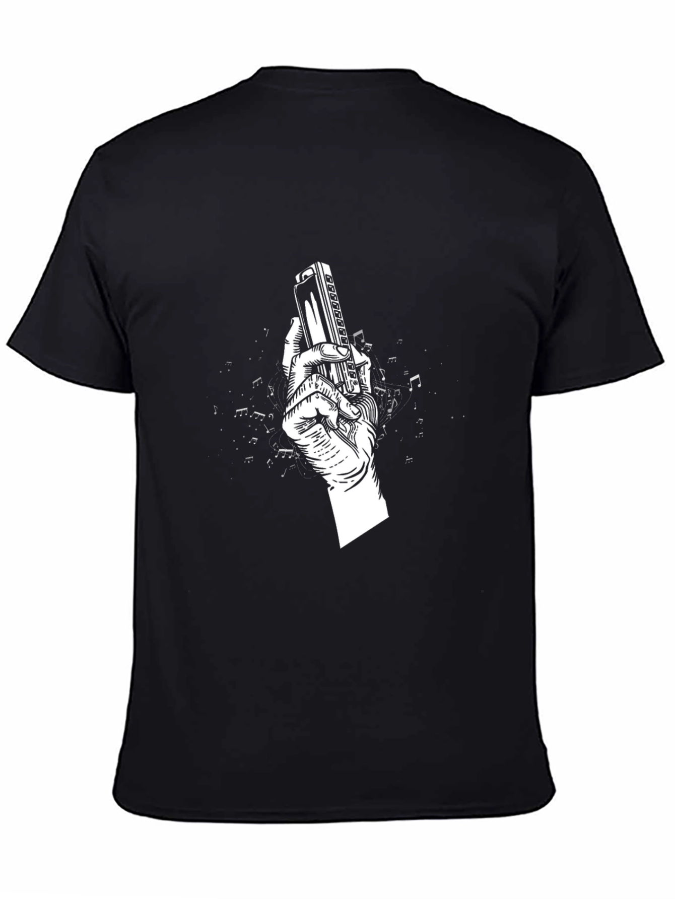 Harmonica Hand Graphic Tee - Musicians Gift