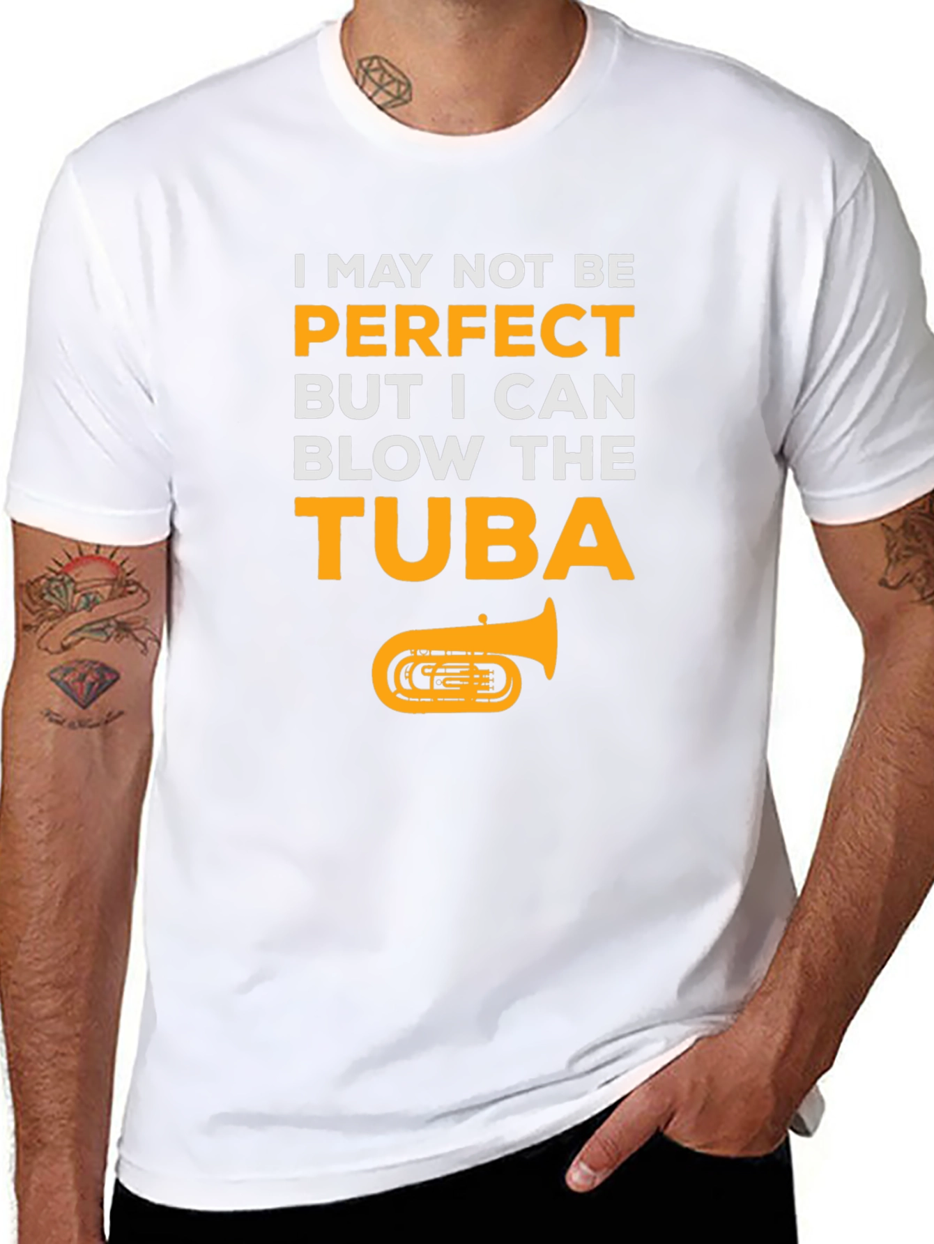 Tuba Player Graphic T-Shirt - Musical Humor Tee