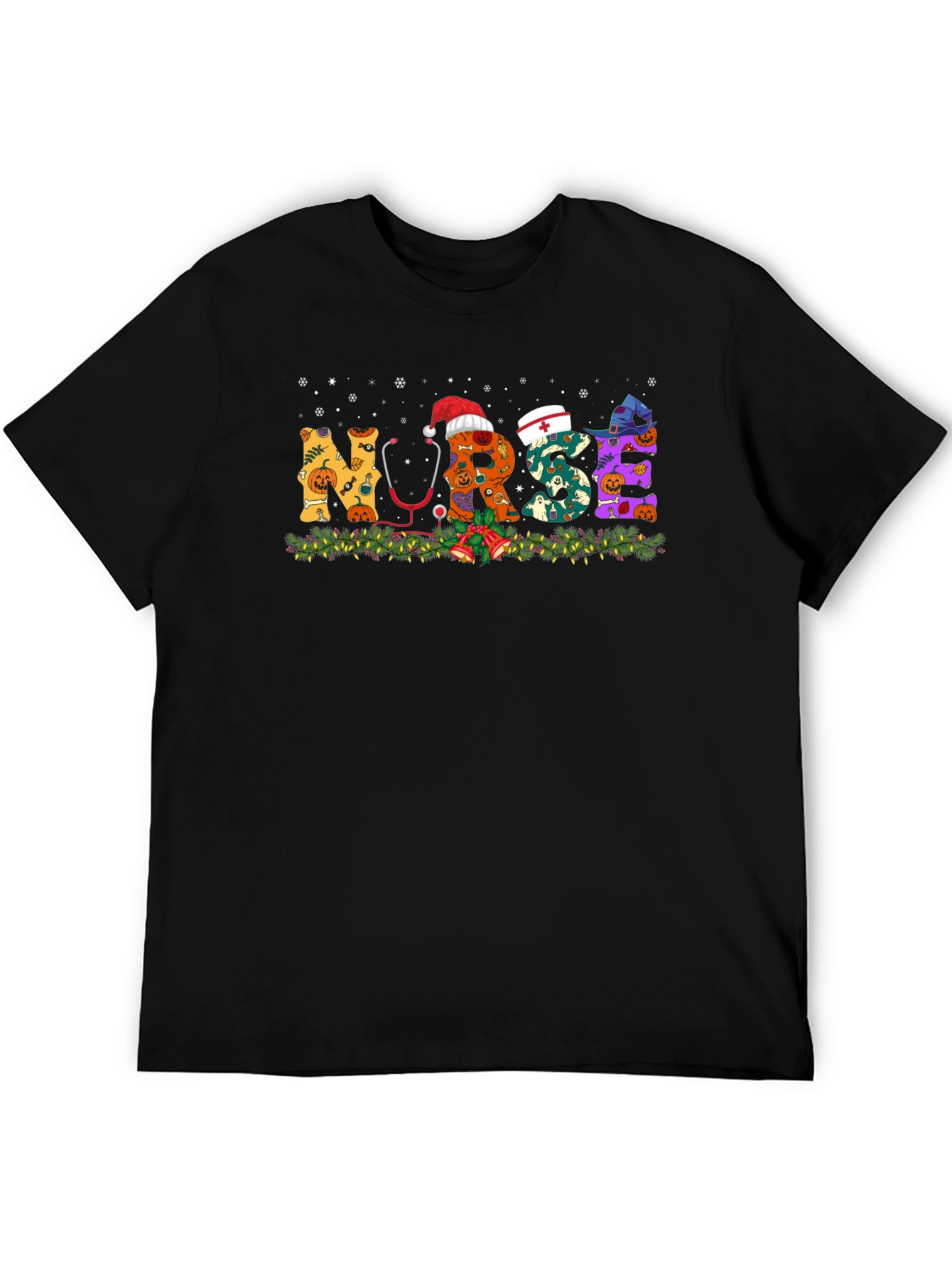 Nurse Halloween Christmas Graphic T-Shirt