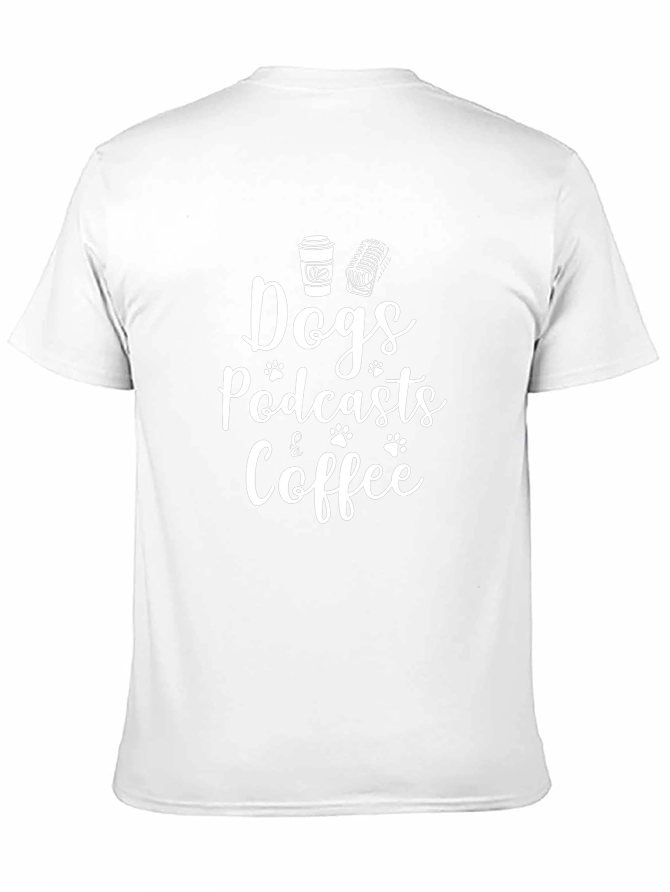 Dogs Podcasts & Coffee Black T-Shirt