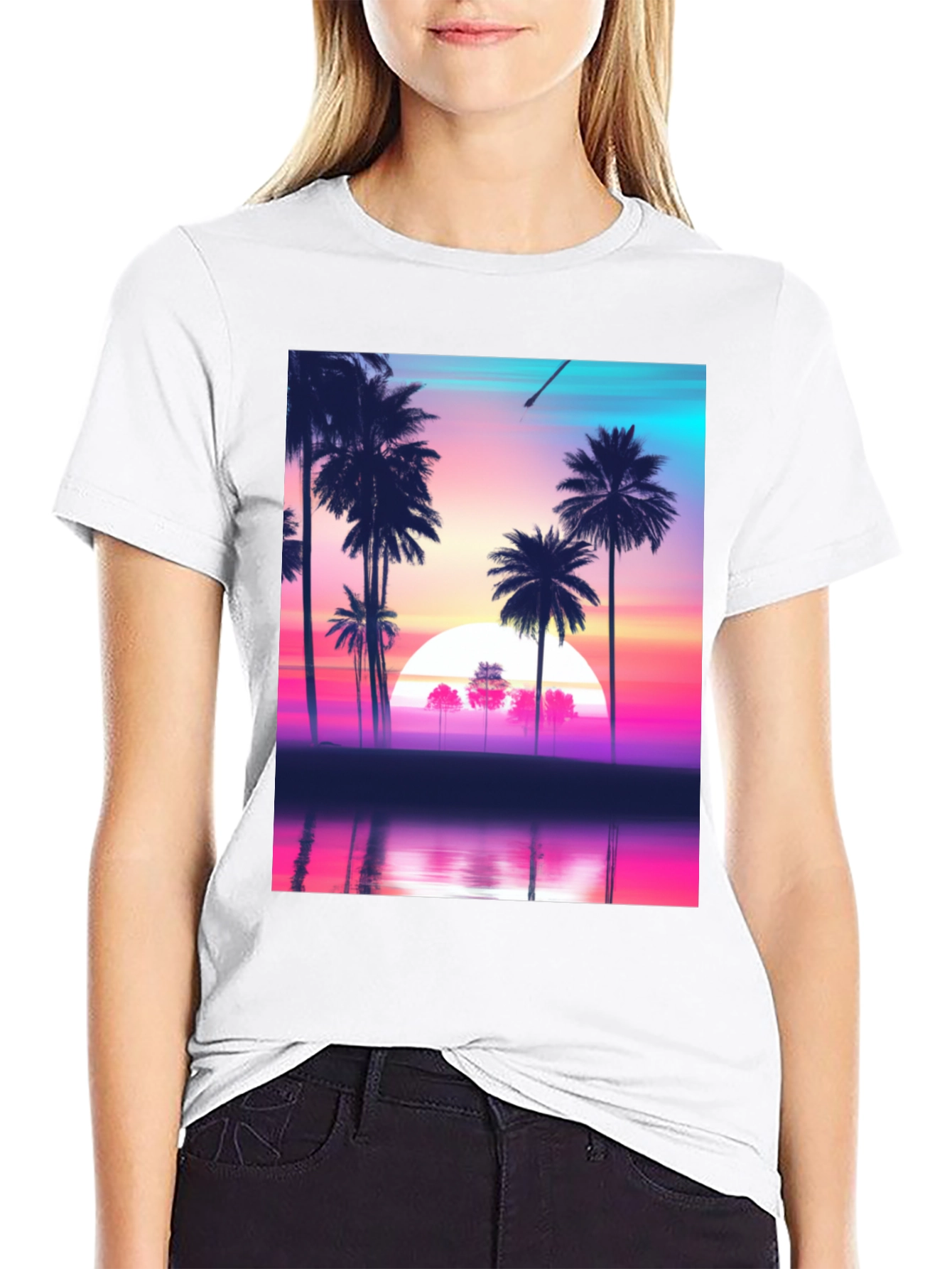 Retro Sunset Palm Tree T-Shirt