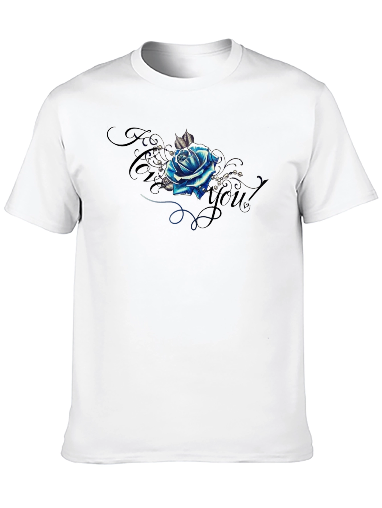 Blue Rose Graphic Tee - Stylish Mens T-Shirt