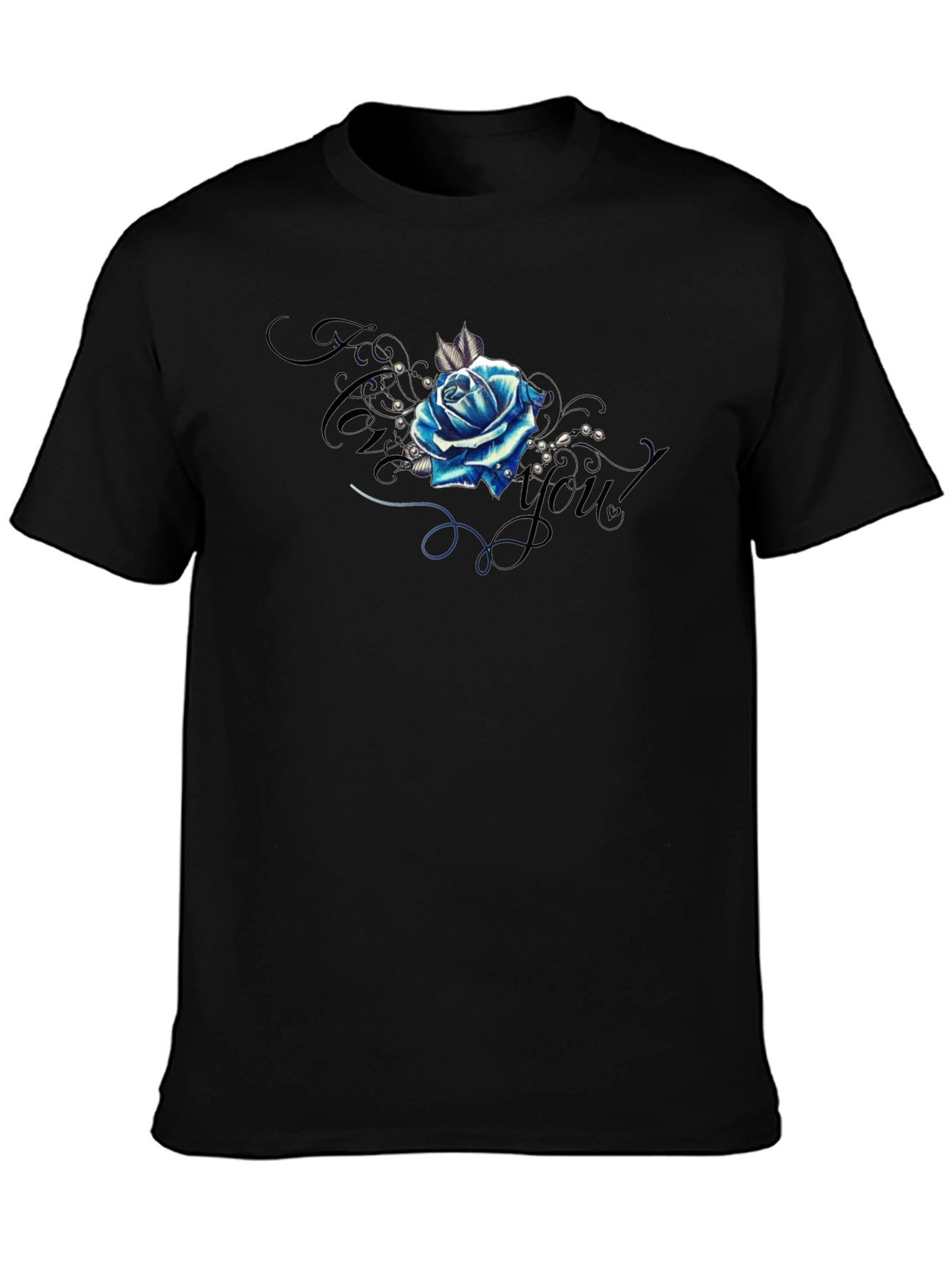 Blue Rose Graphic Tee - Stylish Mens T-Shirt