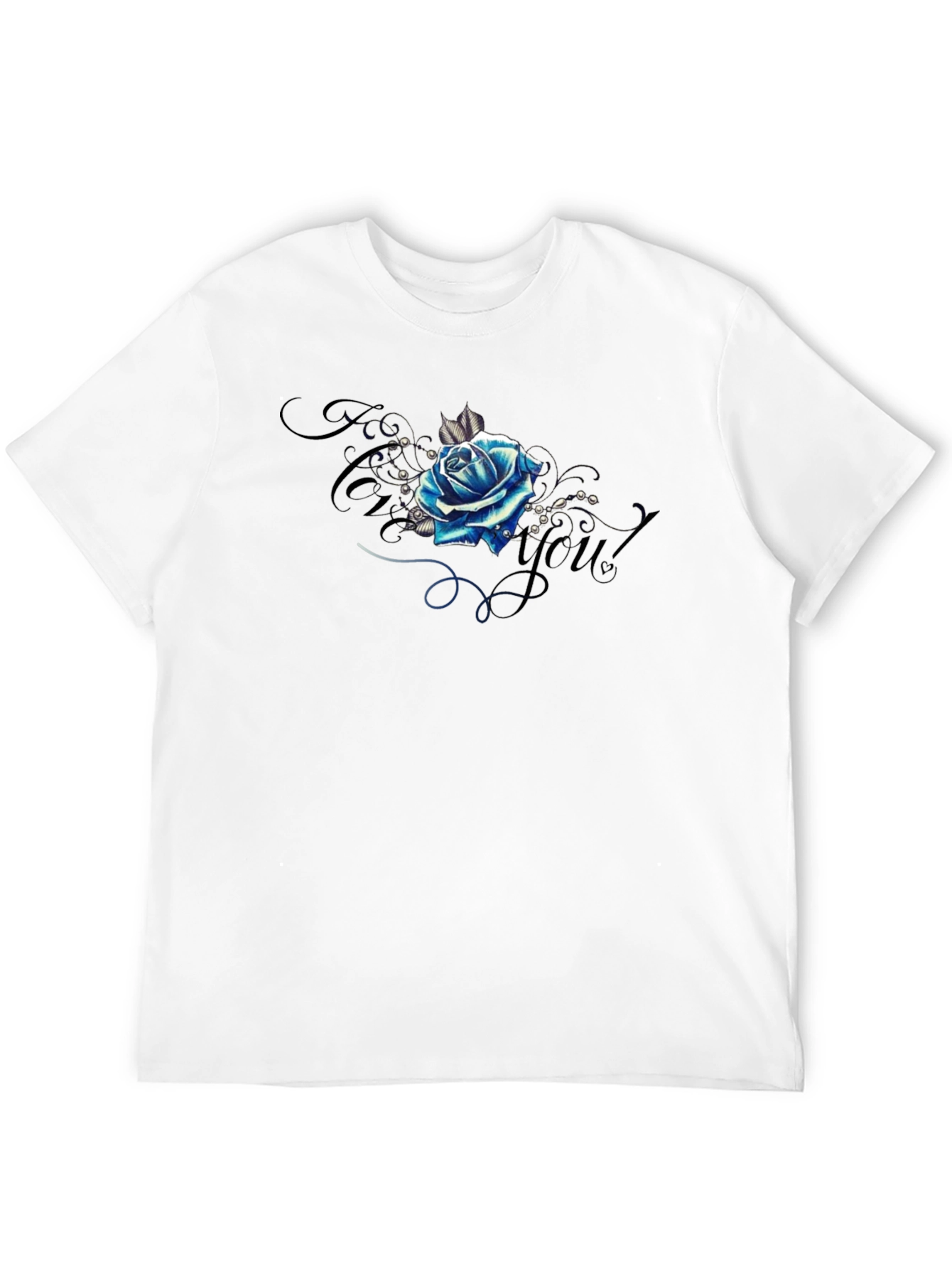 Blue Rose Graphic Tee - Stylish Mens T-Shirt