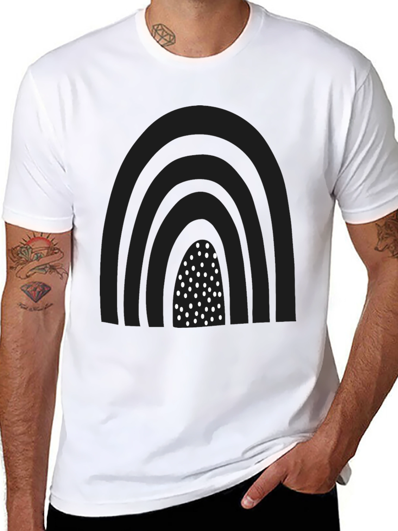 Modern Rainbow T-Shirt - Black Graphic Tee