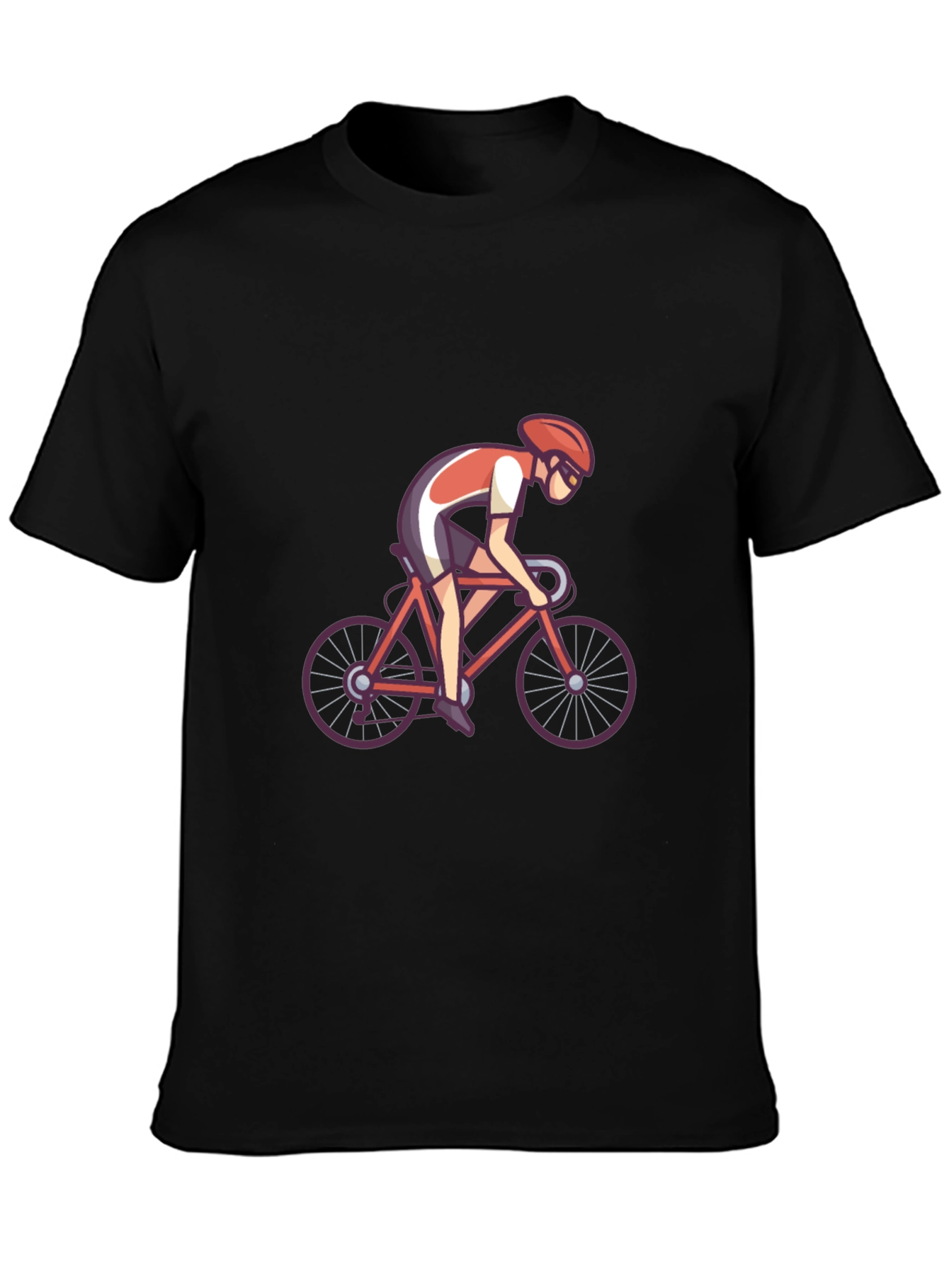 Black T-shirt with Cyclist Graphic