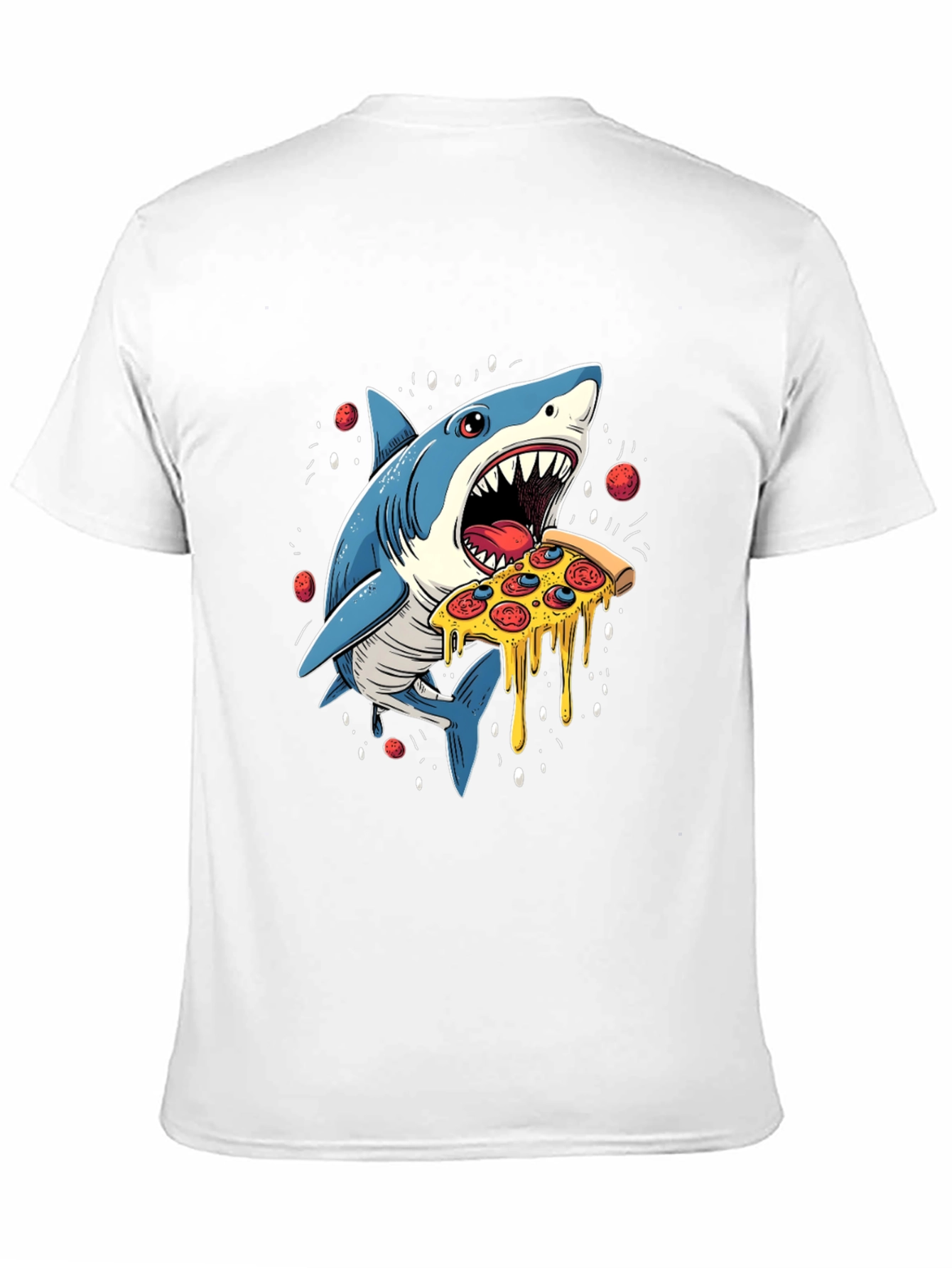 Shark Pizza T-Shirt - Novelty Graphic Tee