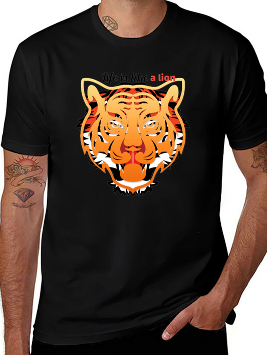 Lion Graphic Tee - Mens Black T-Shirt