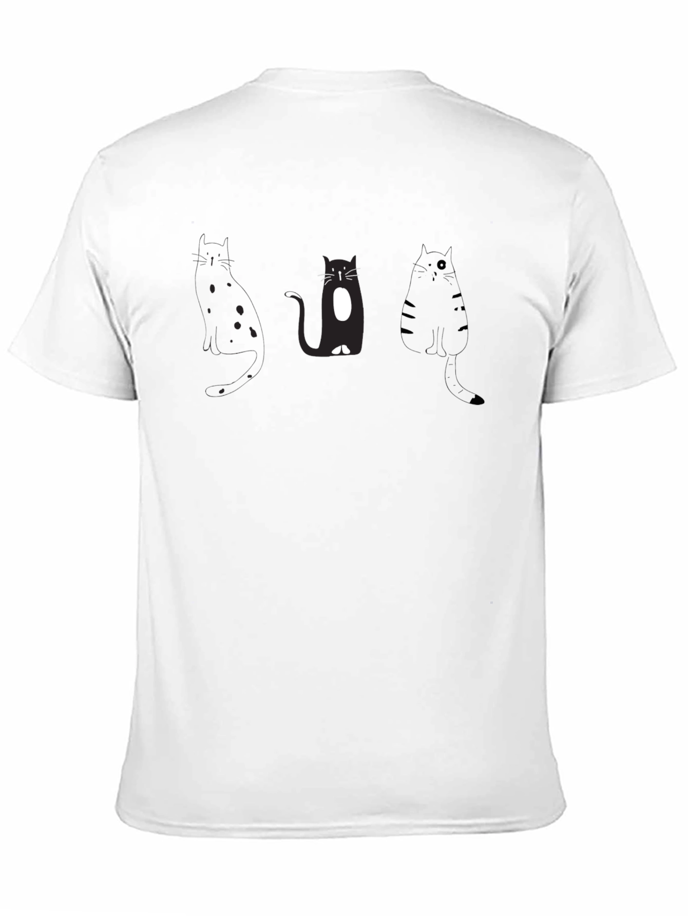 Black Cat Graphic T-Shirt - Casual Wear