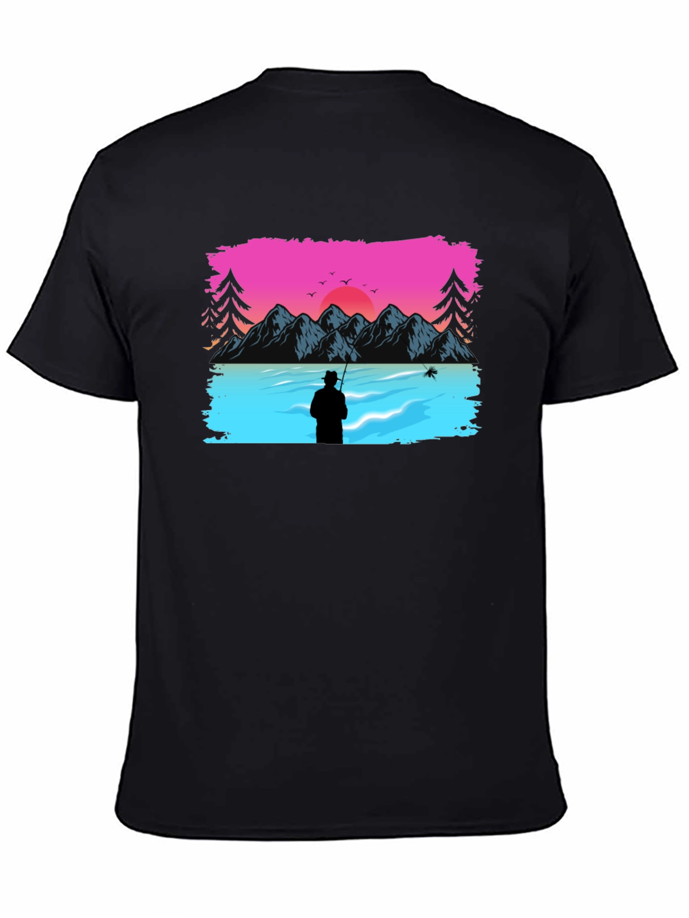 Retro Fishing Sunset Graphic Tee