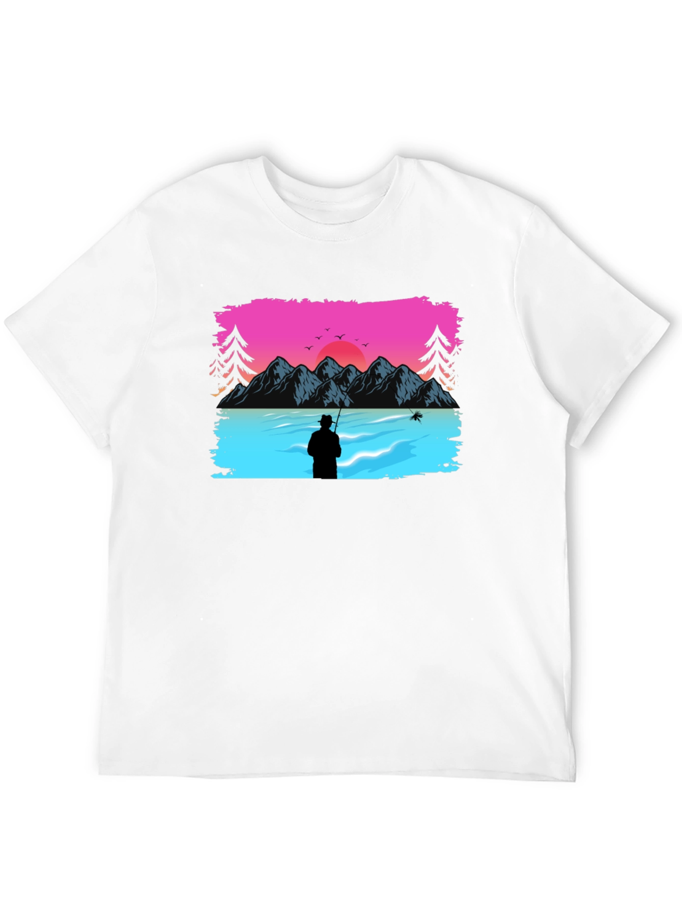 Retro Fishing Sunset Graphic Tee
