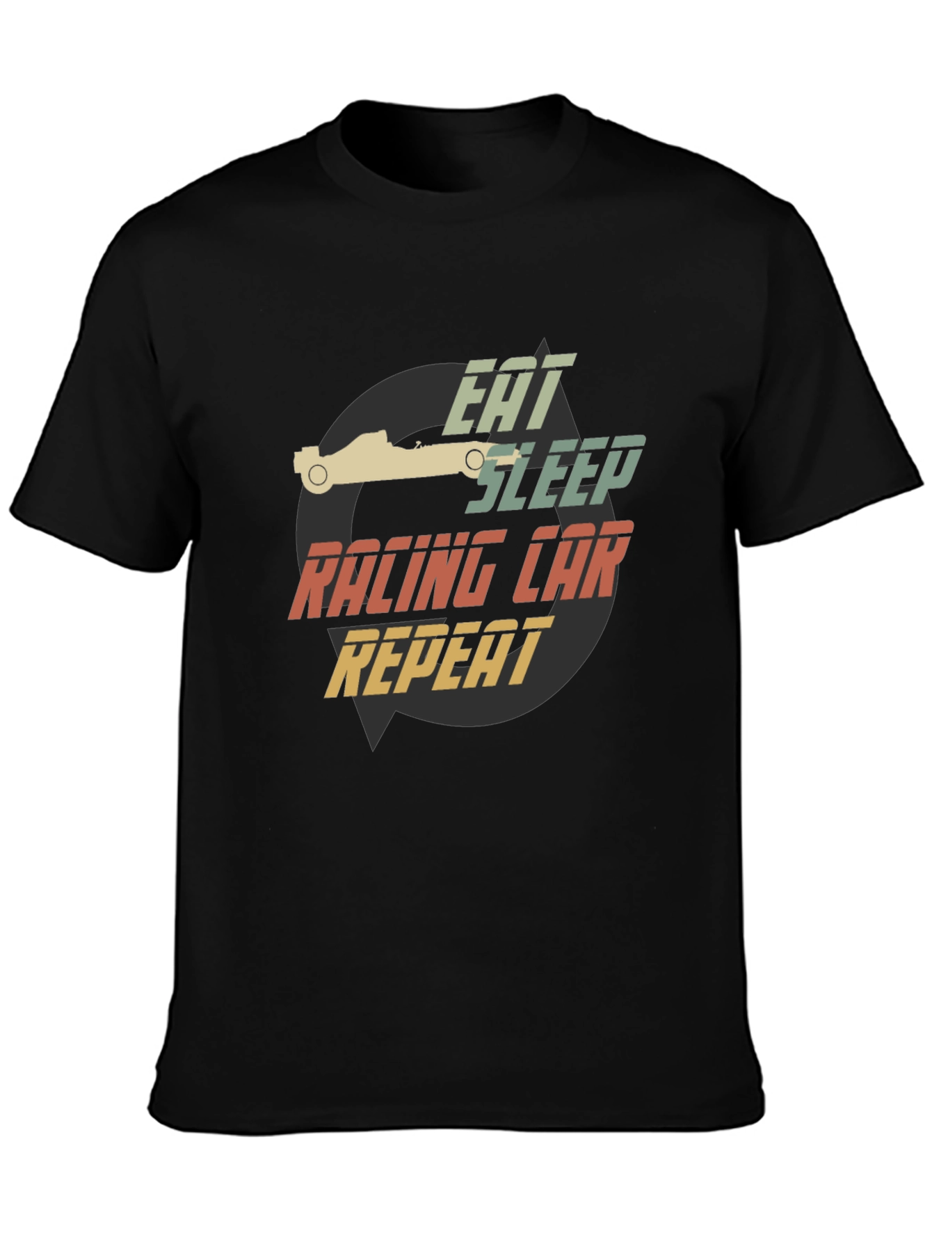 Eat Sleep Racing Car Repeat Black T-Shirt