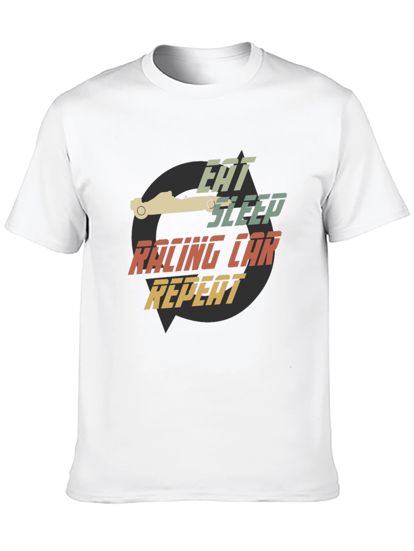 Eat Sleep Racing Car Repeat Black T-Shirt