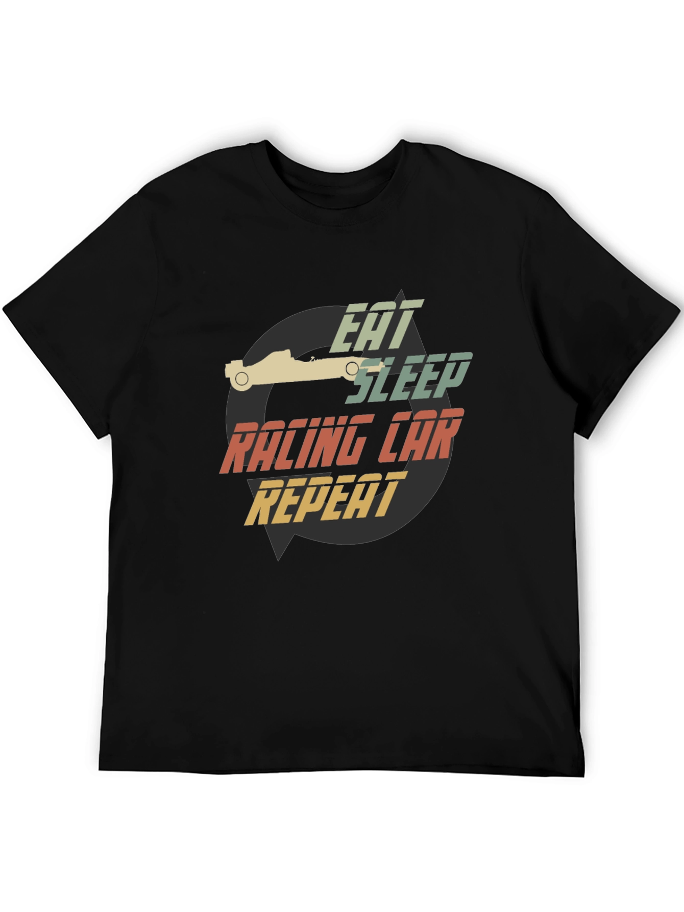 Eat Sleep Racing Car Repeat Black T-Shirt