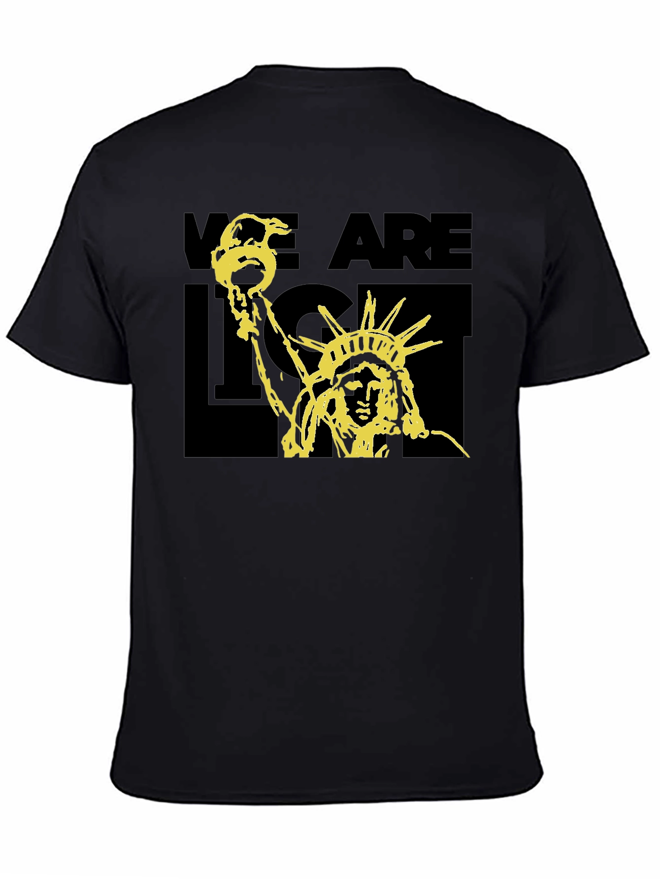 Statue of Liberty Graphic Print T-Shirt - Black