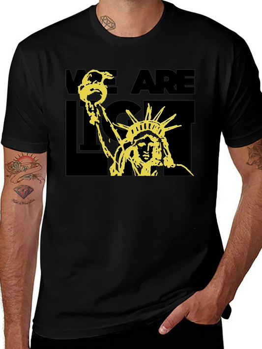 Statue of Liberty Graphic Print T-Shirt - Black