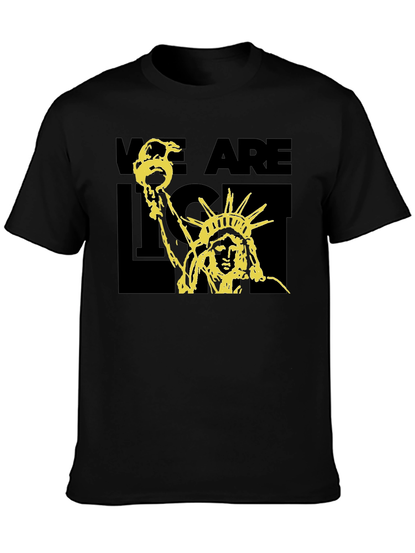 Statue of Liberty Graphic Print T-Shirt - Black